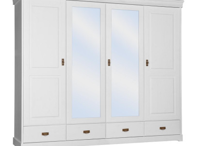 Wardrobe Country House Style Shelf Wardrobe Clothes Cabinets Wood Furniture White